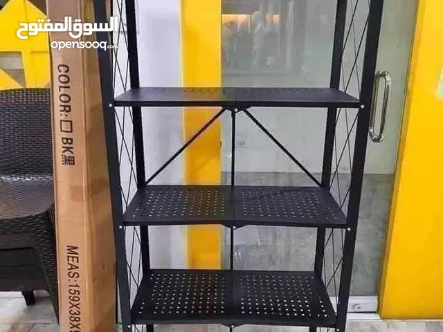 ستاندات معدنية شديدة التحمل صلبة توفر مساحه في المطبخ مزود بعجلات لسهولة الحركة والنقل قابل للطي