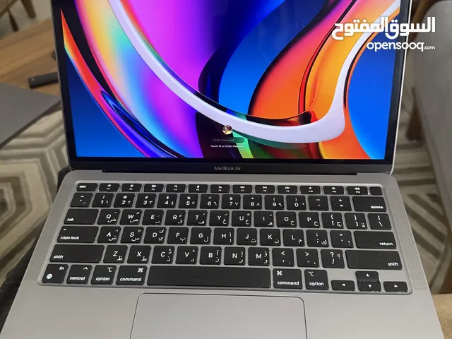 لابتوب ابل اير M1 نظافه 95٪ كامل مع الكارتون