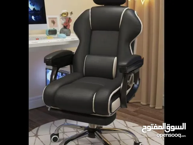 كرسي مدير فخم جلد ريكلاينر بقاعدة كروم متينة و عجلات مرنه