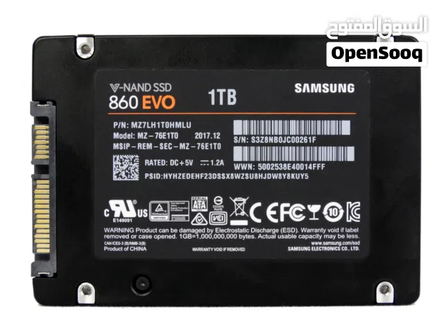 SSD sata 2 TB + 1 TB وأنواع NVME M.2 مختلفة