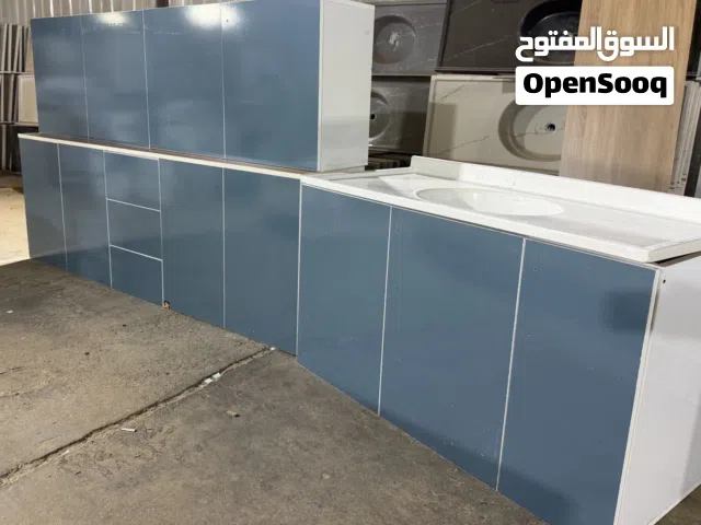 كاونتر خشب تركي مترين ارضي وملحق متر وعشرين سنك مرمر