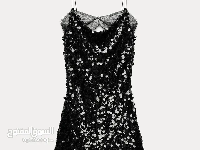 Zara black sequin mini dress