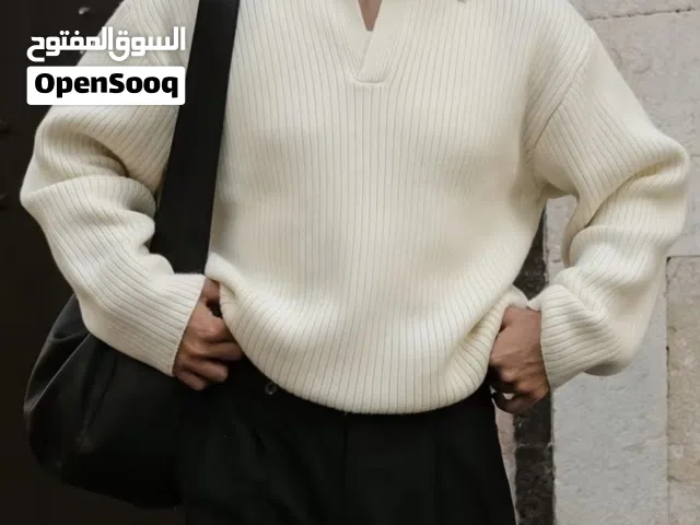 Men'S Sweater - Classic Beige/Neutral Tops, Loose Fit Pullover Sweater for Fall/Winter Formal