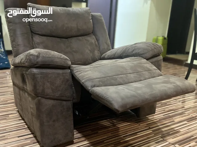 Fabric Recliner Sofa Set: Single Chair & 3-Seat with Reclining Ends (Minor Damage on One Recliner)