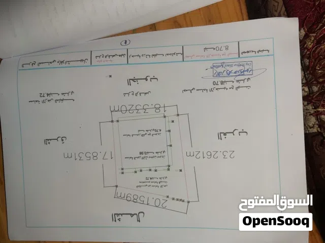 منزل حجر مسلح دورين وثلاثه محلات ومدخل خاص ومدخل للسيارة وحوش وخمس شقق منها شقتين شعبي بالحوش