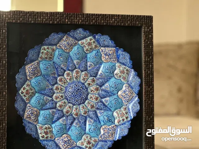 impressive decorative enamel plate from isfahan