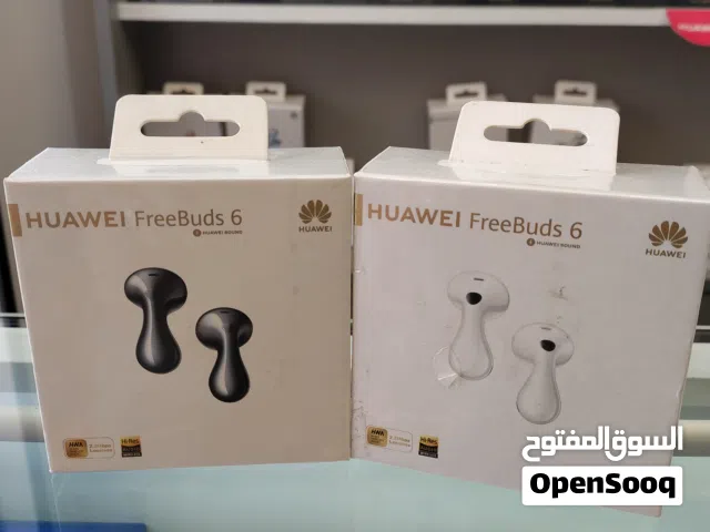 huawei freebuds 6 سماعة هواوي  لون ابيض اسود  قوية بطارية كبيره