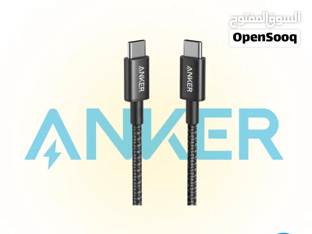 كابل أنكر  USB-C إلى USB-C، مخرج 60 واط، متانة ممتازة، متوافق مع السرعة العالية، مصمم ليدوم طويلا