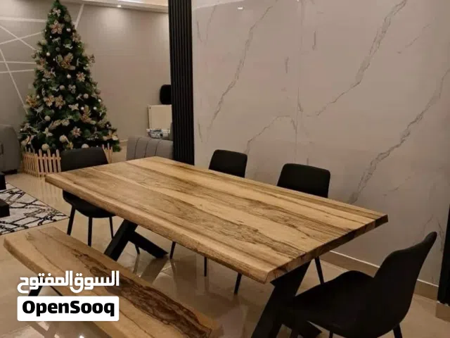 طاولات سفرة وطاولات وسط من الخشب الطبيعي فاخرة في عنا كل الاحجام