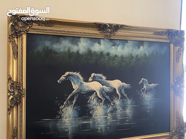 لوحات كبيره مع براويز الحبة 500 درهم