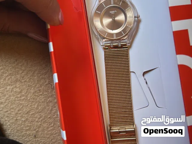 ساعه swatch goldrose جديده