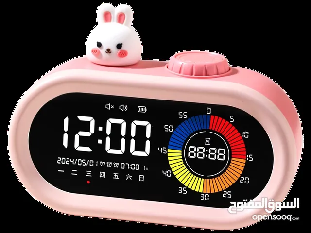 ساعة الكترونية منضدية ضوئية بناتية منبه مع ايام الاسبوع ونظام شحن ومواصفات أخرى جميلة جدا لون وردي