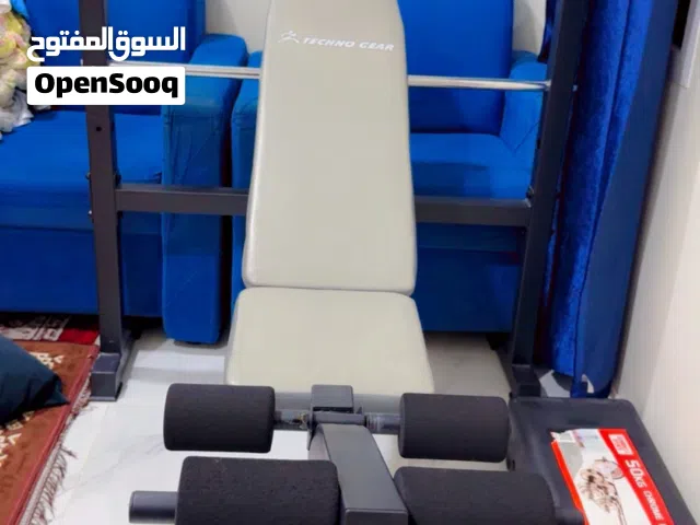 TECHNO GEAR BENCH + extensions + 50kg weights barbell + collar