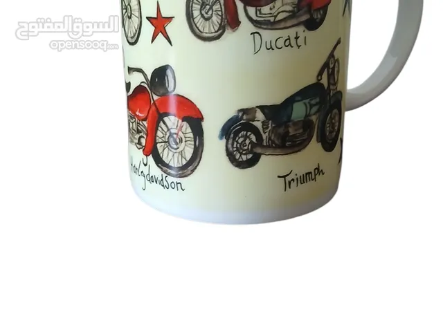 كوب سيراميك فاخر برسومات دراجات نارية