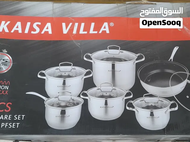 طقم أواني من الستانلس ستيل مكون من 12 قطعة من ماركة "Kaisa Villa" [1، 6].