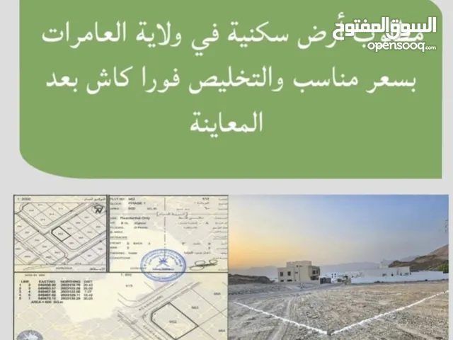 أنا الشاري / مطلوب أرض سكنية في ولاية العامرات الدفع كاش