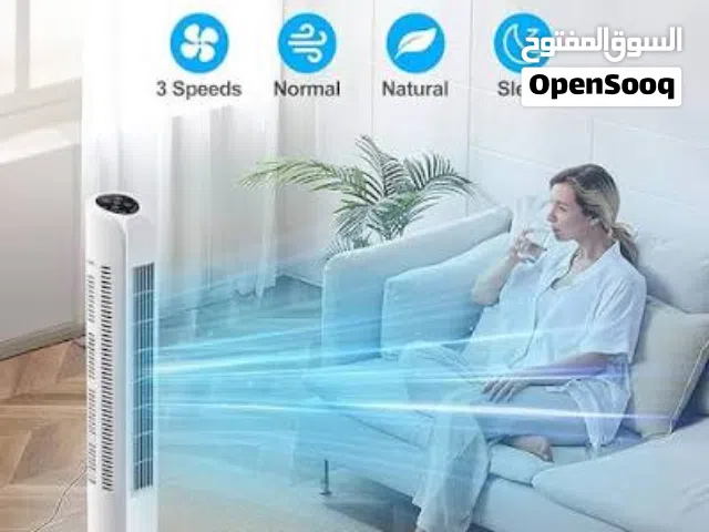 برج عامود موزع هواء بارد متحرك صامت تحكم ريموت بالسرعه و الحركه شكل انيق تبريد قوي اقتصادي جدا مروحه