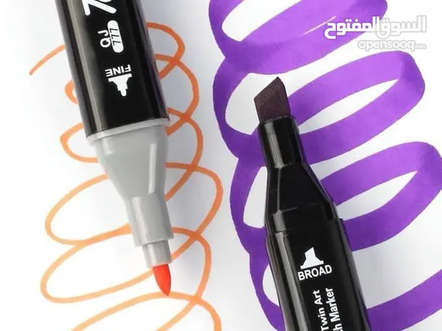 اقلام تلوين 36قلم بألوان مختلفه رسم تخطيطية خط الوان فنيه اقلام تحديد مزدوجه الجهات. متعه مضاعفه