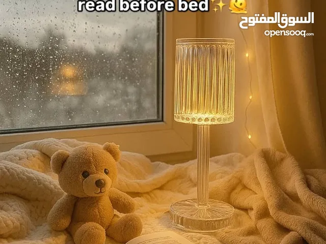 ابداااع وتميز ابجوره طاولة كريستال، مصباح بجانب السرير ببطارية ماسية إبداعية حديثة يعمل باللمس
