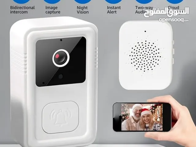 جرس الباب الحديث بكاميرا وسماعة لسماع ورؤية من في الباب