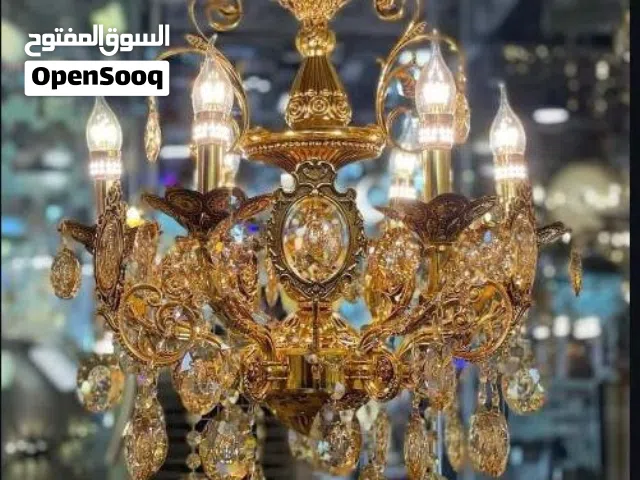 ثريا ملكي سداسي ستة مصباح لون ذهبي مع  المصابيح