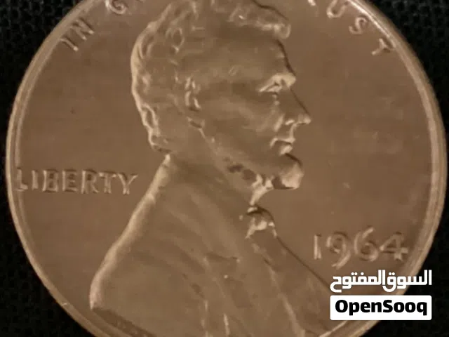 عملة واحد بنس لينكولن الأمريكية لسنة 1964 من فئة (SMS) النادرة جداً و الثمينة