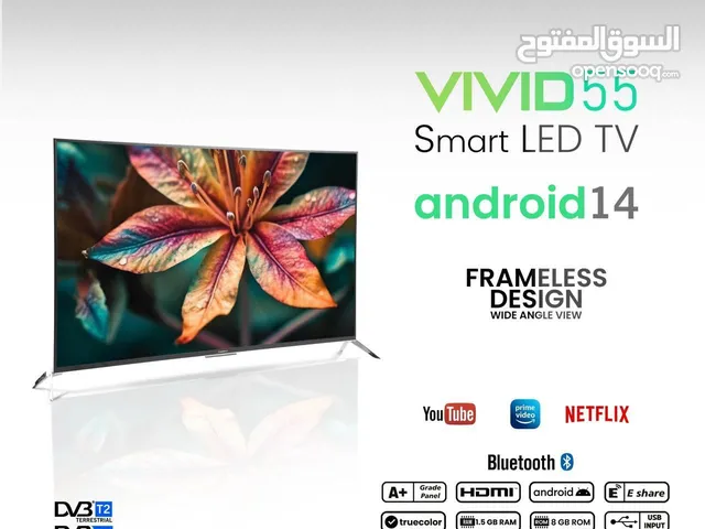 55" TV SMART 4K ANDROID 14 FOR SALE 1 YEAR WARRANTY DELIVERY AVAILABLE
