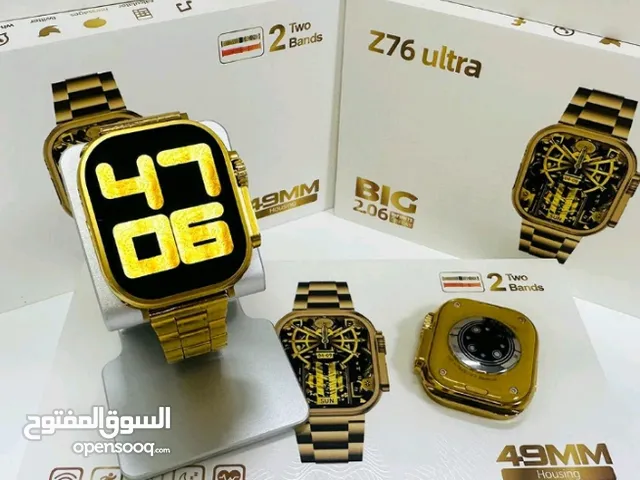 ساعة Z76 Ultra الذكية مقاس 49 ملم وشاشة Full HD وحزام مزدوج مع سلسلة إصدار ذهبي لهاتف iPhone/Android