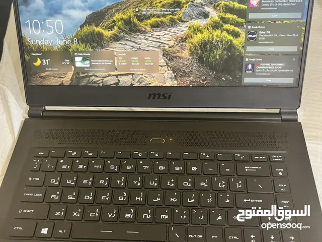 للبيعMsi Gs65 Stealth Thin لابتوب ام إس اي GAMING LAPTOP