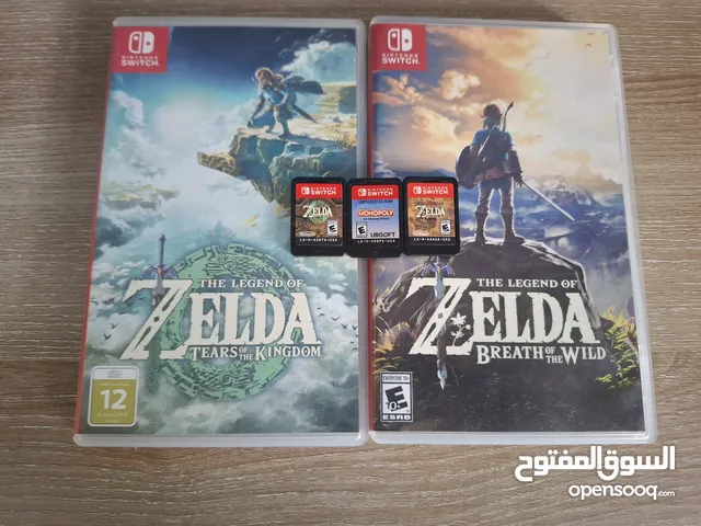 ثلاثه العاب سويتش (zelda botw/zelda totk/monopoly) اقرا الوصف