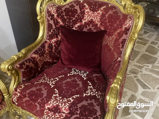 Elegant Vintage Living Room Set – Hand-Carved Gold Frame & Velvet Upholstery