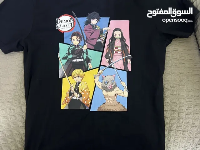 تيشيرت اسود طبعة انمي قاتل الشياطين حالة ممتازة جدا anime DEMON ALAYER teshart