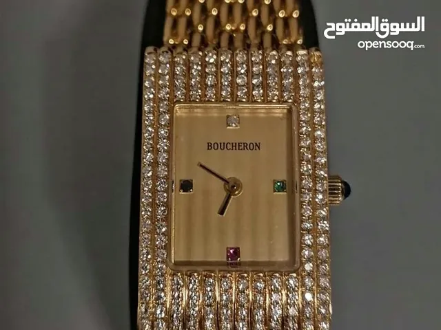 بوشرون ساعة نسائية سويسري ذهب ماس