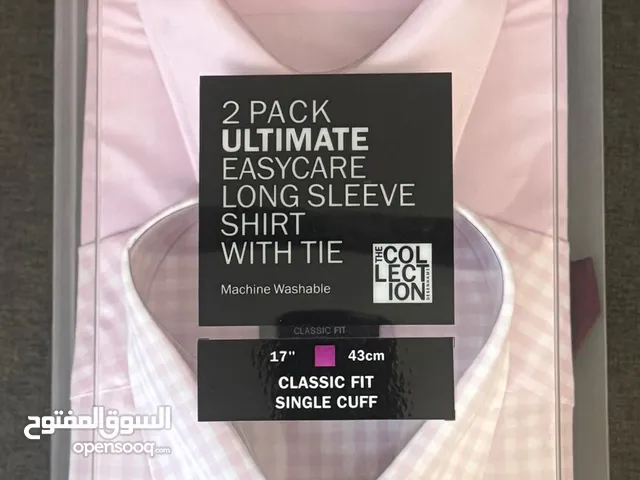 Debenhams long sleeve shirt with tie 2 pack ultimate easy care classic fit single cuff size 43cm