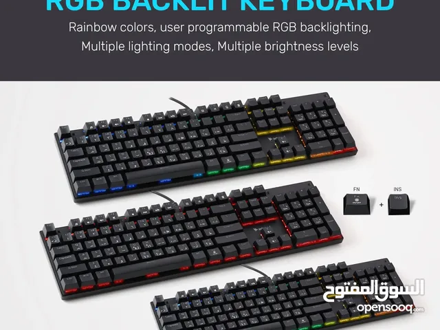 لوحة مفاتيح ميكانيكية بإضاءة خلفية من الكربون MK30 لوحة مفاتيح ميكانيكية باللغة العربية/الإنجليزية 1