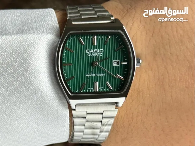 ساعة كاسيو مربعة خضراء  Casio Green Quartz