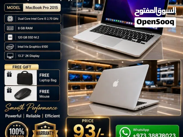 MacBook Pro Core i5 2.7Ghz 8GB RAM 13.3 2K Display With Type-C Adapter FREE Bag & Mouse