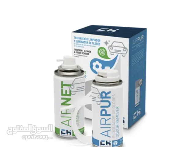 AIRNET & AIRPUR SPRAY Cleaning treatment and odor eliminator in air conditioning systems.