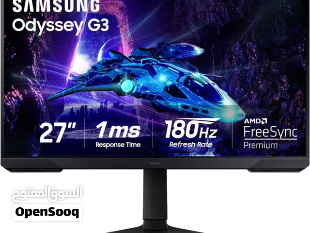 شاشة قيمنج بمواصفات خرافية Samsung Odyssey G3 (DG302) 27" FHD 180Hz VA 1ms