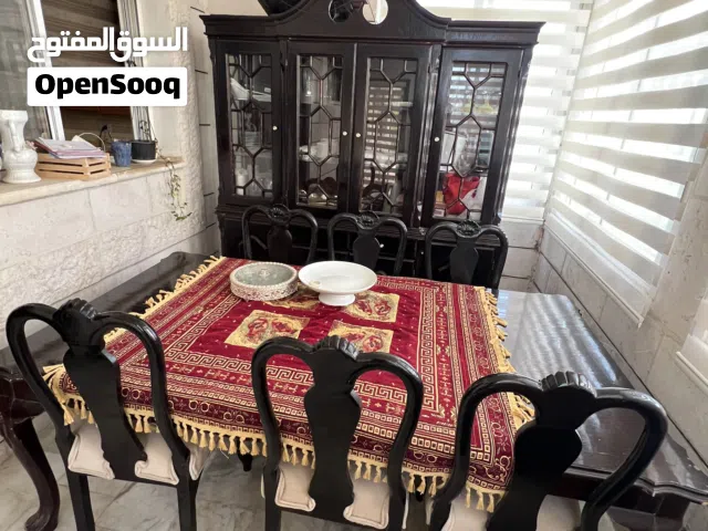 طاولة سفرة 8 كراسي و بوفيه طابقين