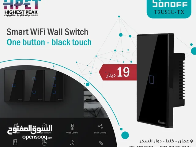 كبسات سمارت واي فاي سونوف Sonoff smart wifi wall switch T3US1C-TX black