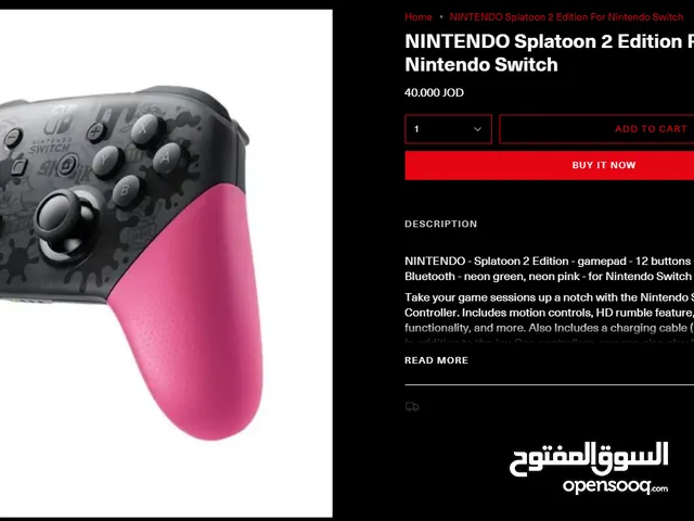 Nintendo Switch Pro Wireless Controller, Splatoon 2 Edition