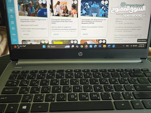 لاب توب 17سيلفر hp بحال الجديد مع شنطة لاب توب هدية
