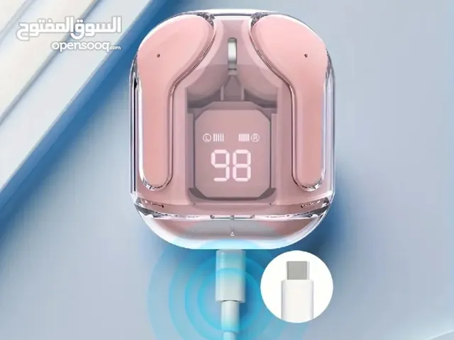 سماعات أذن لاسلكية صغيرة TWS MINI - تصميم شفاف مع شاشة LED، ميكروفون لتقليل الضوضاء، بطارية ليثيوم ق