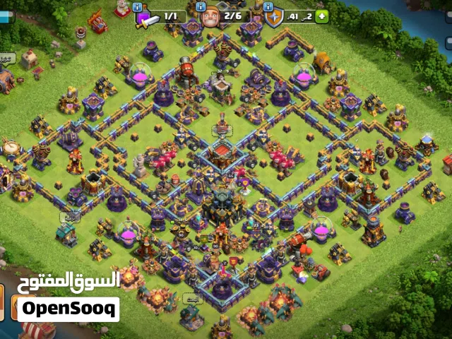 حساب كلاش أوف كلانس القريه لفل 17 للبيع أو لتبادل بحساب فري فاير