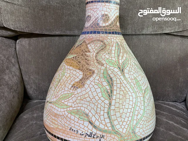 مزهرية - فازة فخار مزخرفة بالخزف