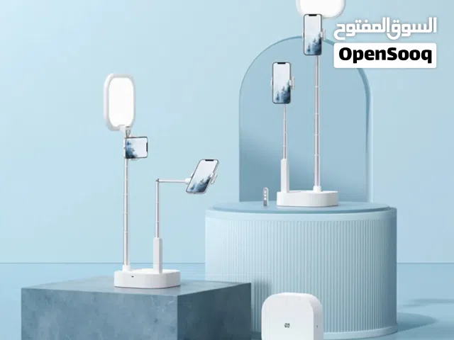 رنك لايت احترافي وستاند تصوير مزدوج للهاتف مناسب لصناعة المحتوى  (Multi-Function Phone Holder Box)