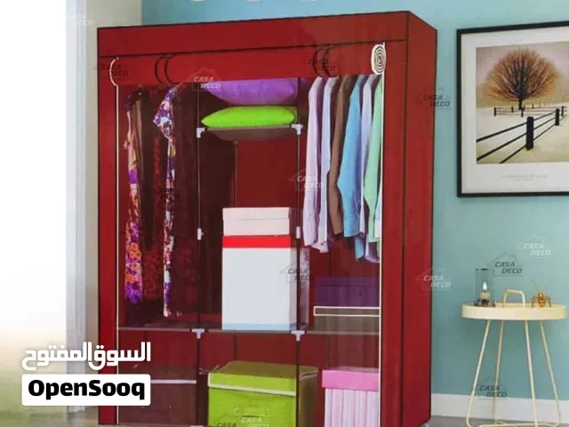 حجم جامبو خزانة ملابس بهيكل معدني سهلة التركيب و النقل الوان جذابة