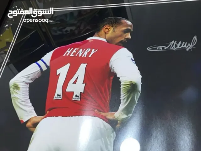 thierry henry signed poster with certificate on the back