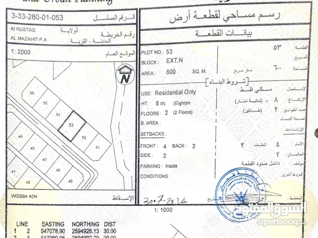 ارض في المزاحيط للبيع